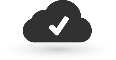 cloud with checkmark isolated on white background vector image