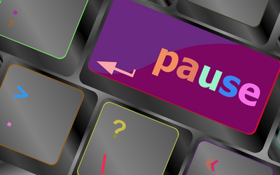 computer keyboard with pause key - business vector image