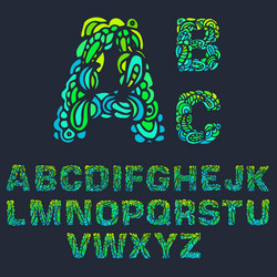Fiery Font Alphabet Text vector image