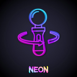 Glowing neon line vr controller game icon isolated vector