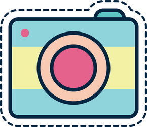 isolated camera device line fill style icon vector image