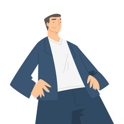 man character in formal suit standing and smiling vector image
