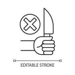 no sharp objects linear manual label icon vector image