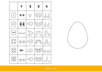 Roll & Draw a Bird Game vector image