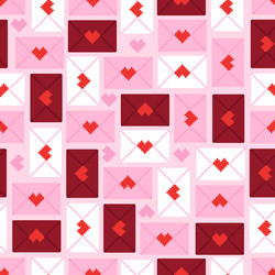 seamless pattern with love letters heart vector image