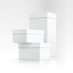 set of white carton boxes different sizes isolated vector