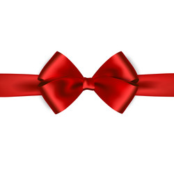 Shiny red satin ribbon on white background vector