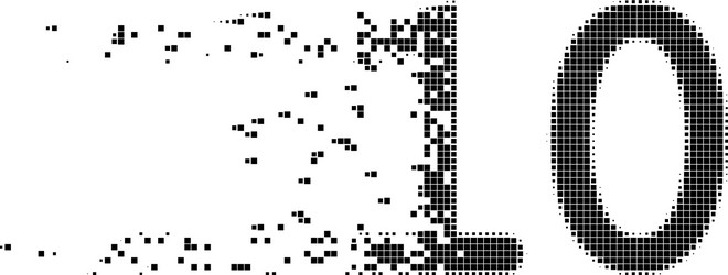 ten digits text dispersed pixel icon vector image