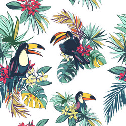 Tropical Palm Beach Floral Pattern Vector Image