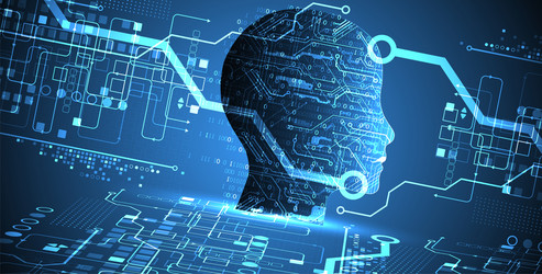 artificial intelligence technical background vector image