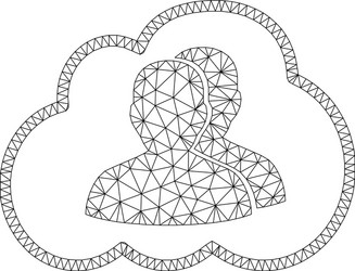 cloud community polygonal frame mesh vector image