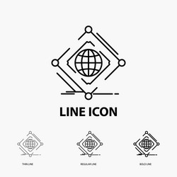 complex global internet net web icon in thin vector image