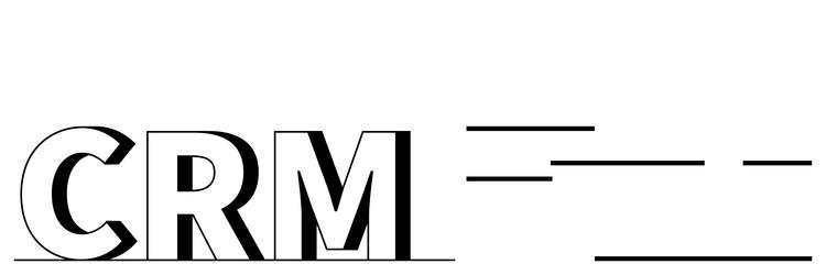 crm text with minimalist design and horizontal vector image