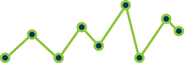 growth statistics with graphics isolated flat icon vector image