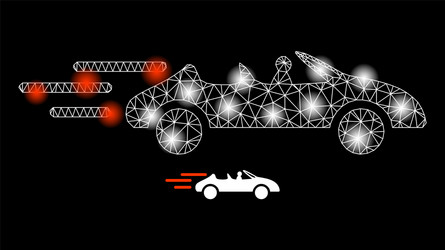 polygonal network mesh cabriolet movement vector image