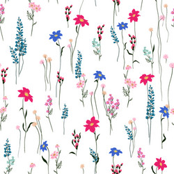 Seamless texture retro wild flower pattern Vector Image