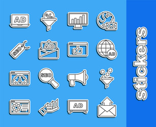 set line mail and e-mail lead management vector image
