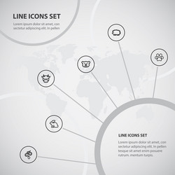 set of 6 editable zoo icons includes symbols vector image