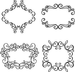 set of ornamental frames for text vector image