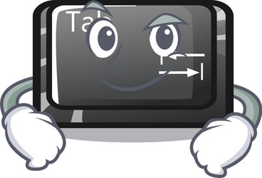 smirking button tab in shape cartoon vector image