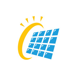 Solar panel logo icon natural energy Royalty Free Vector