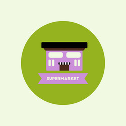 stylish icon in color circle building supermarket vector image