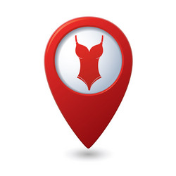 swim suit icon on map pointer vector image