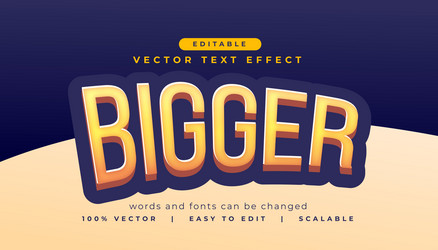 text effect style bigger editable font vector image