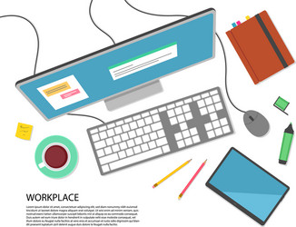 work on computer vector image