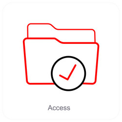 access and folder icon concept vector image