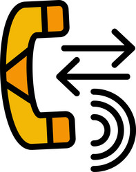 call routing line filled style icon design vector image