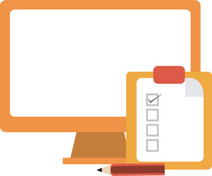 computer and clipboard tasks vector image