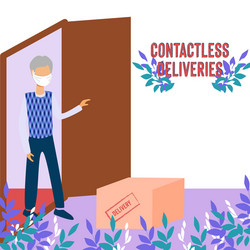 Contactless deliveries service vector