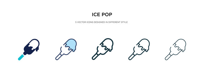 ice pop icon in different style two colored vector image