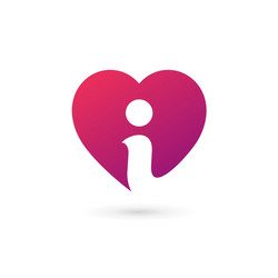 letter i heart logo icon design template elements vector image