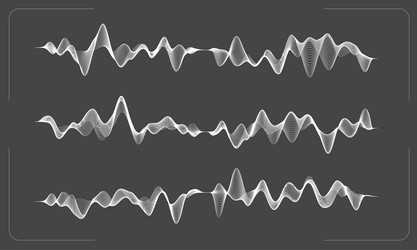 monochrome waveforms on dark background vector image