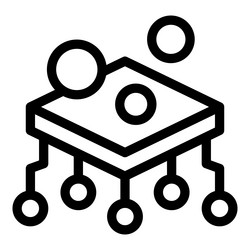 platform connecting with nodes representing neural vector image