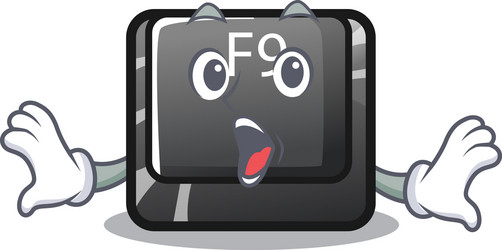 Surprised button f9 in character shape vector