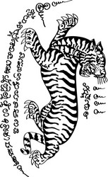 Traditional Thai Elephant Tattoo Vector Image