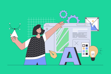 web designing concept in modern flat design vector image