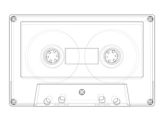 cassette tape rendering of 3d vector