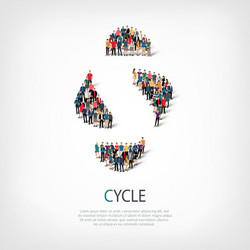 cycle people sign 3d vector