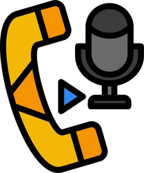 ivr interactive voice response line filled style vector image