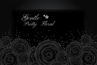 luxury cards with black glamour roses vector