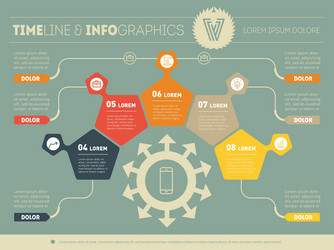 part of the report with logo and icons set vector image