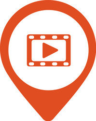 play video red square pointer web icon vector image