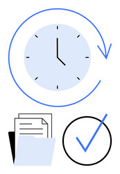 time management and task completion with document vector image
