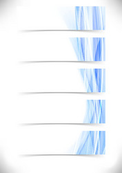 Blue wave dotted particle web headers collection vector