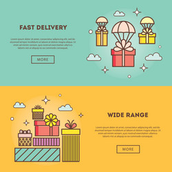 gifts outline icons set for celebrating card vector