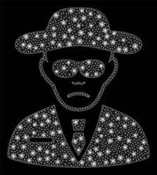 glossy mesh carcass security agent with flare vector image